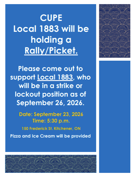 Invitation to join cupe1883 on their rally, same text as present post.